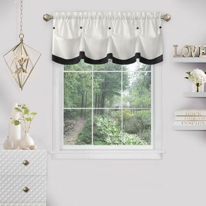 ACHIM-Lana Window Curtain Valance 58x14Black